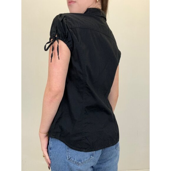 M Y2k Tommy Hilfiger Black Button Up - Picture 3 of 4